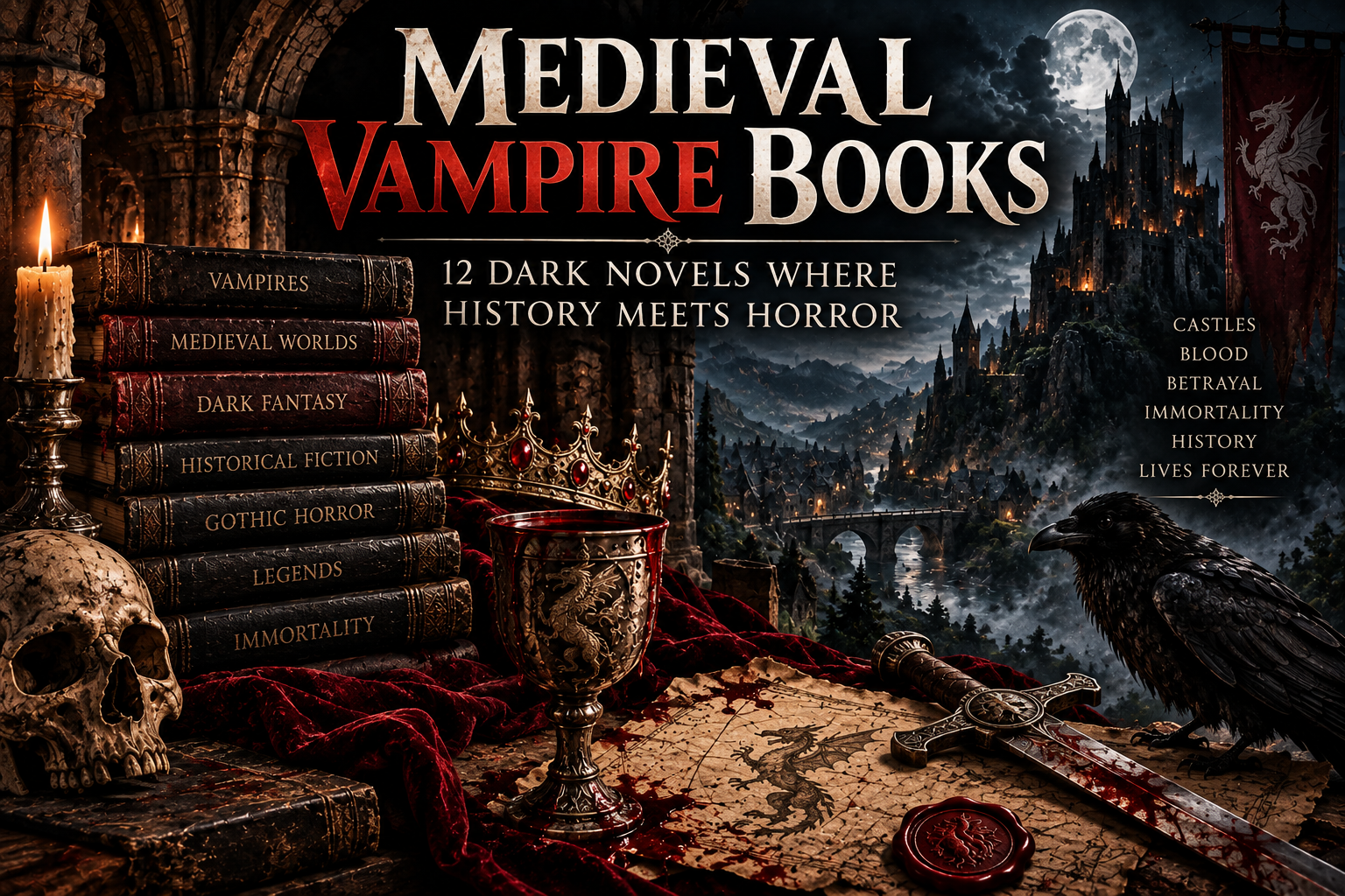 12 Medieval Vampire Books Dark Fantasy, History & Horror